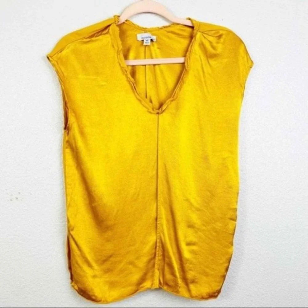 ALLISON JOY Yellow Mustard Sleeveless Top‎ XS